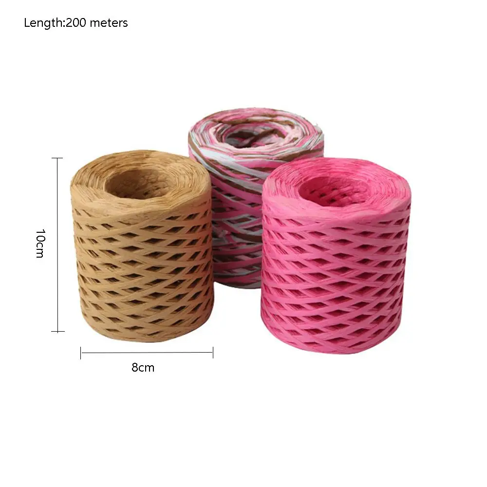 200m knitted raffia yarn, eco-friendly toilet paper yarn, wrapping strap, rope, crochet, summer, hat