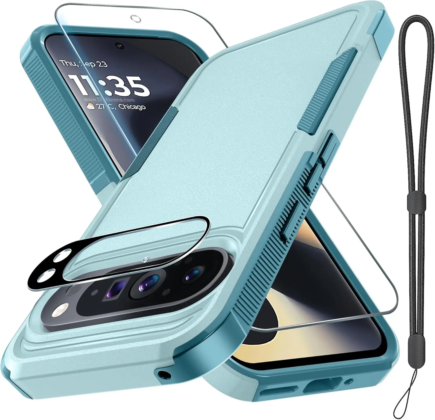 Military Grade Defender Armor with 2-in-1 Lens and Screen Protector Film Case