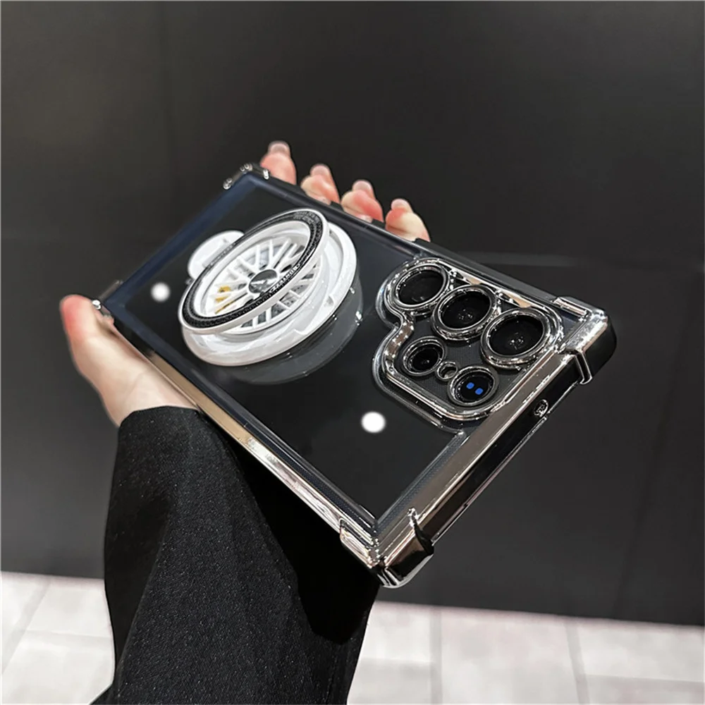 Shockproof Airbags Armor Magnetic Transparent Phone Case