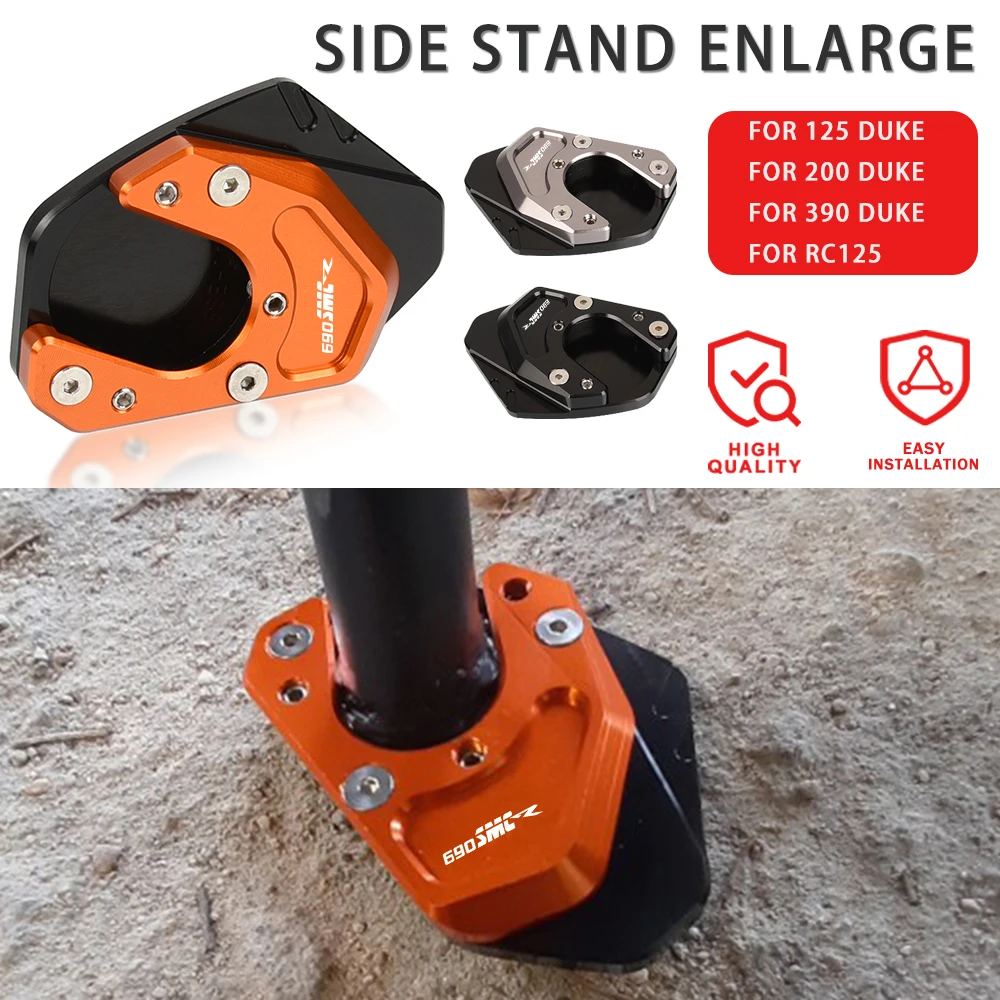 

2023 For KTM 125 200 390 RC125 RC200 RC390 690 Enduro SMC Adventure 690 950 990 Kickstand Side Stand Plate Extension Plate Pad