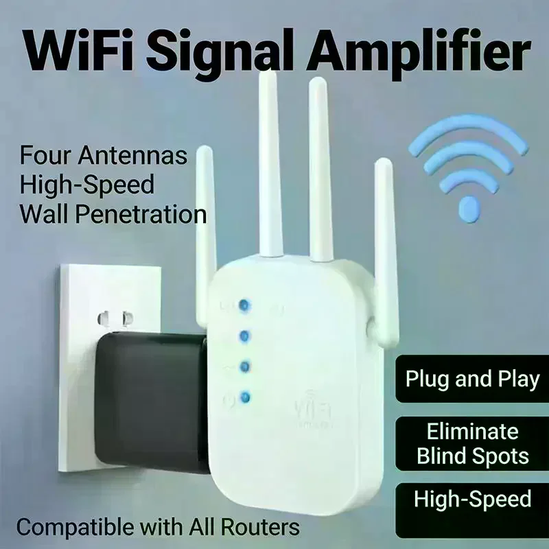 24G WiFi 신호 확장기 300Mbps 무선 리피터, 시골 및 도시 가정의 커버리지 향상