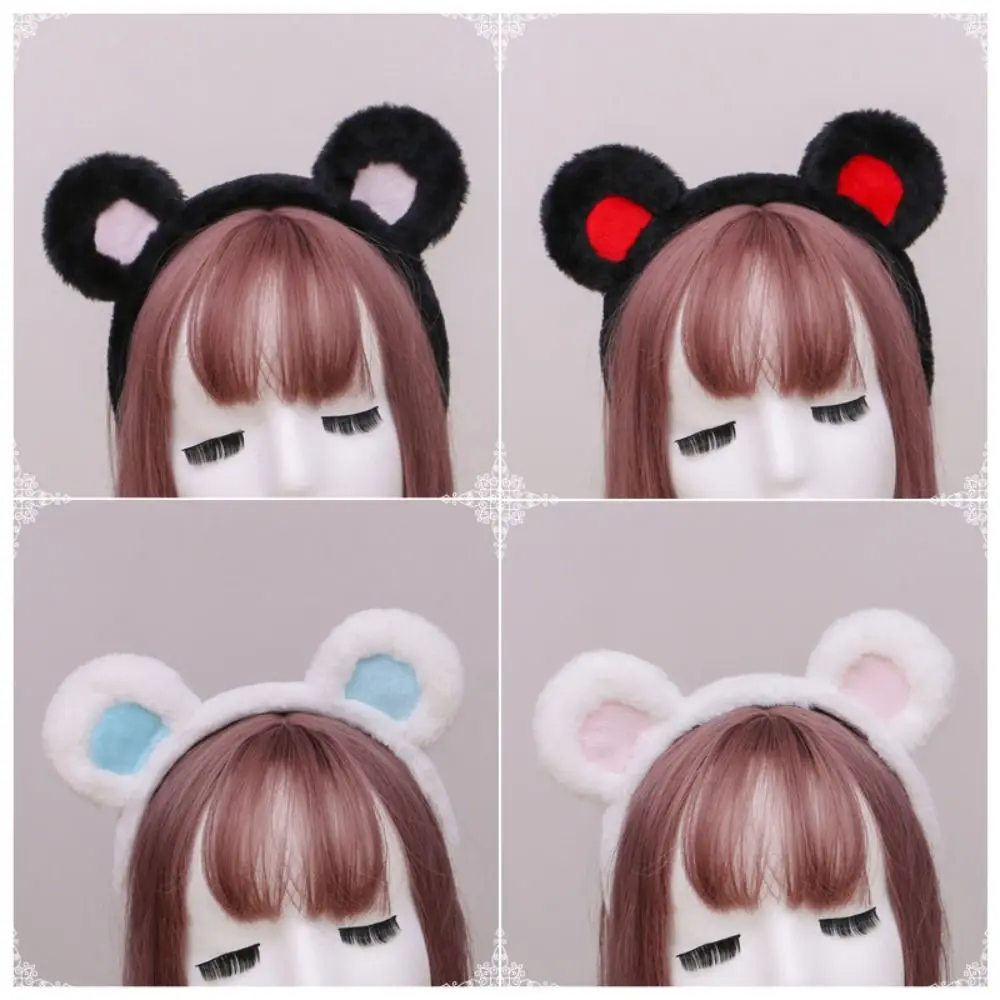 

Lovely Bear Ears Hairband Fluffy Adorn Lolita Animal Party Headdress Furry Cosplay Hair Hoop Women Girl