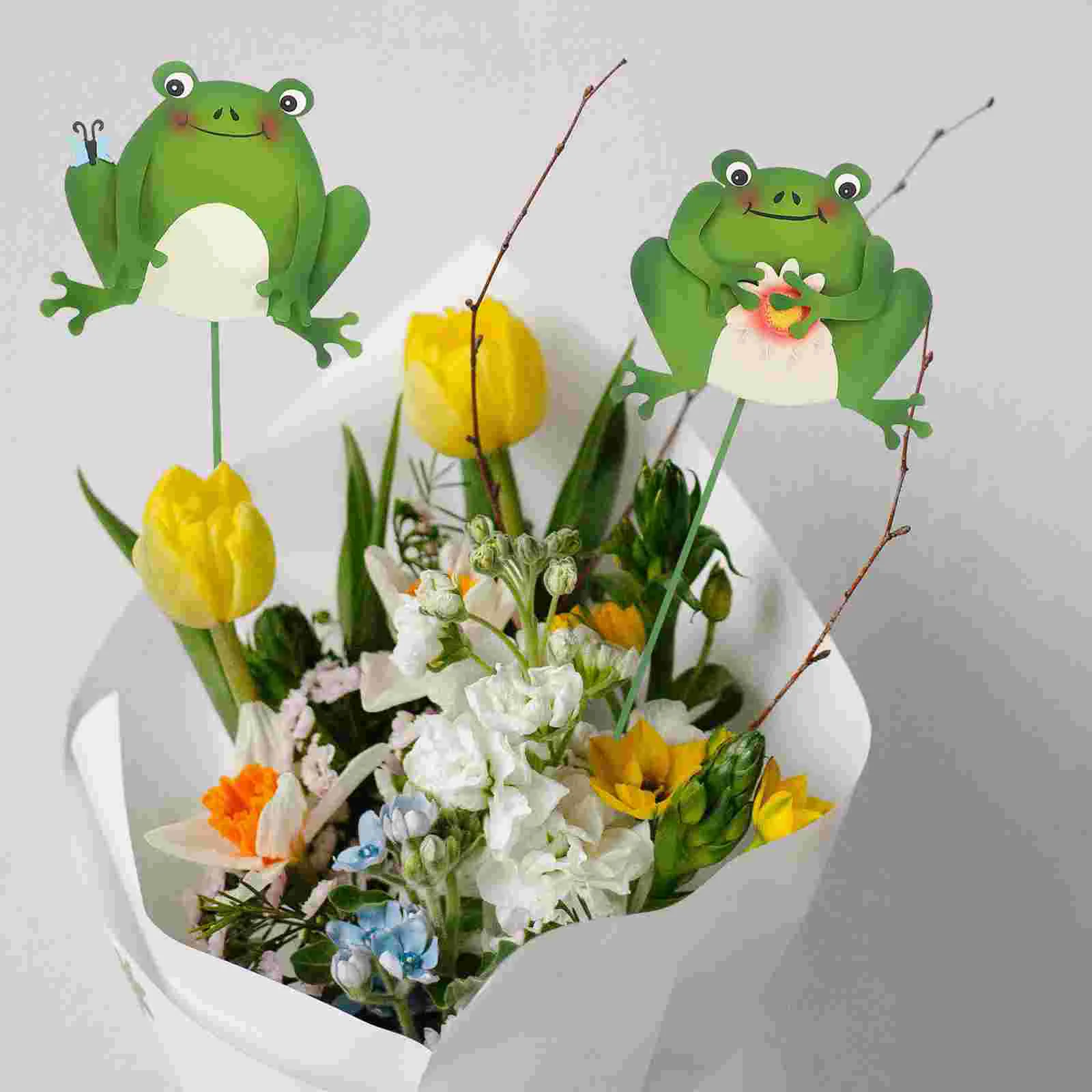 

2 Pcs Dragonfly Style Frog Villa Courtyard Decor Garden Frogs Insert Pots Metal Flowerpot