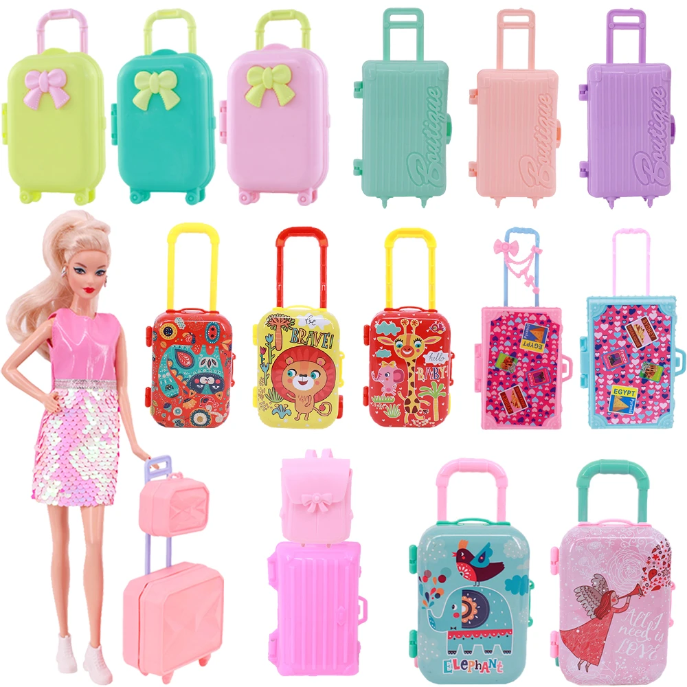 Barbies Doll Clothes Storage Suitcase Travel Life Accessories Suitable