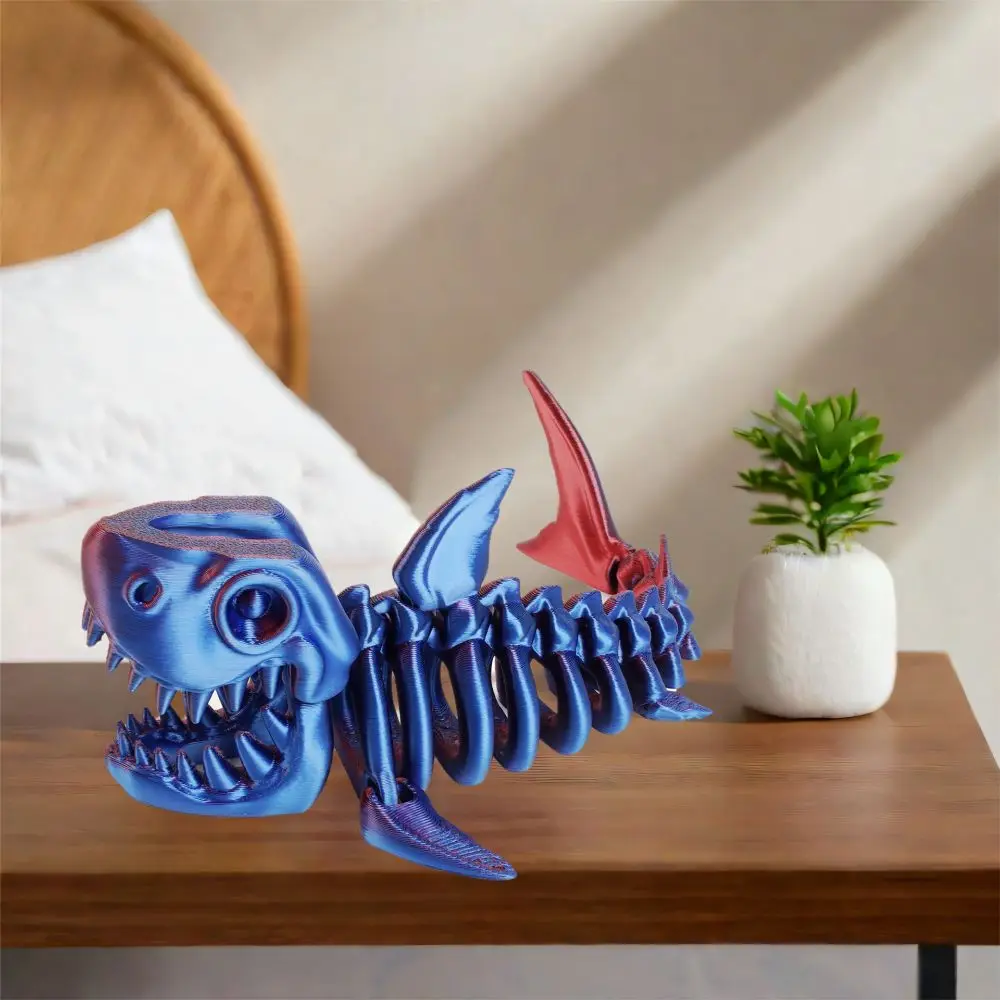 Description Picture 3 of itemPLA Plastic 3D Printed Shark Model Multi-jointed Movable Realistic 3D Printed Shark Bones Handmade Decorative Action Model Shark