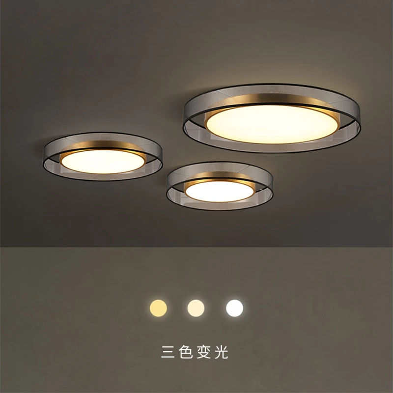 

Round ceiling lamp Nordic style living room aisle LED lighting all copper wrought iron multiple choice free mail simple lamps