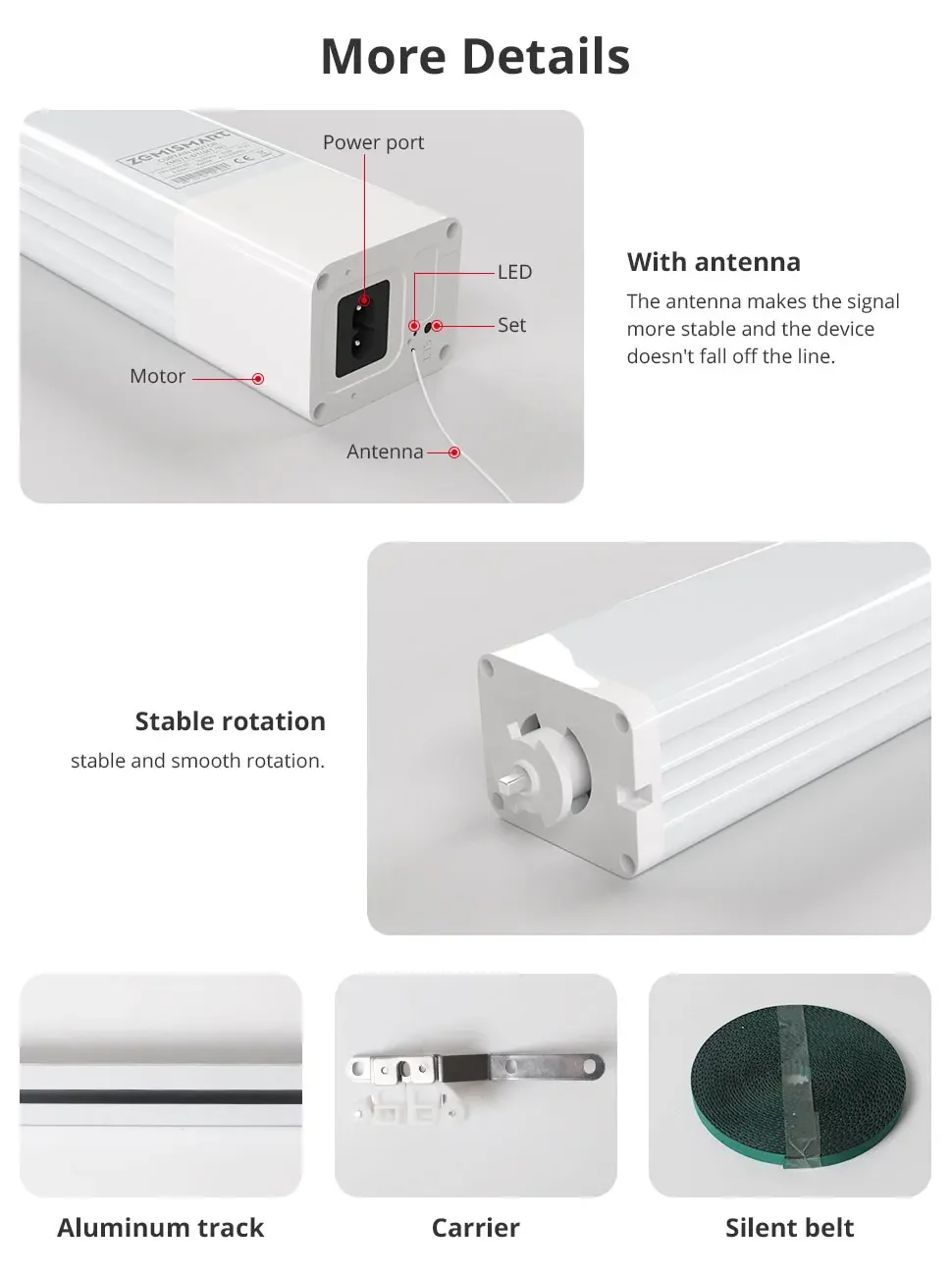Matter WiFi Smart Electric Curtain Motor with Sliding Track Allow HomeKit SmartT