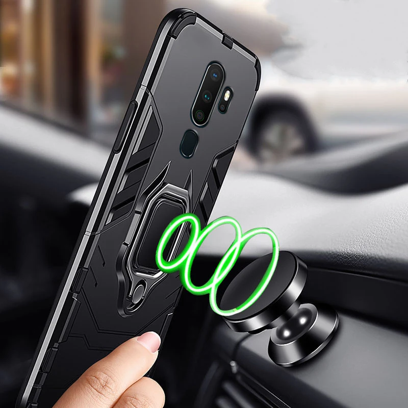 Shockproof Armor Case with Stand Holder and Car Ring Back Cover