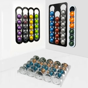 Scaffale portaoggetti per cialde di caffè Scaffale portaoggetti per capsule di caffè compatibile con capsule Vertuoline Supporto da cucina per cialde di caffè 1