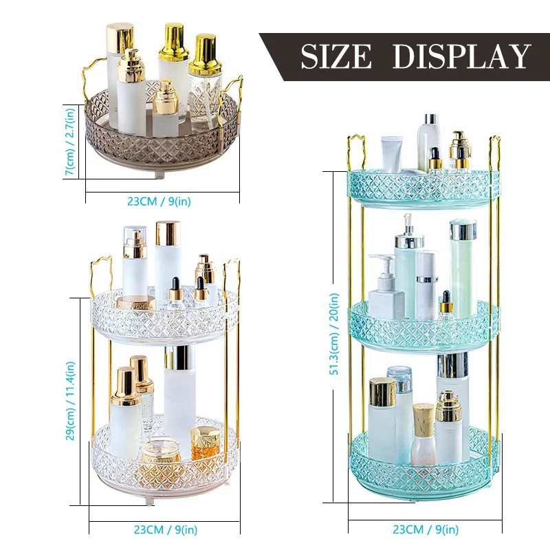 Rotating storage box, high capacity 2/3 layer storage box suitable for skin care products, cosmetics, lipstick, perfume storage 6