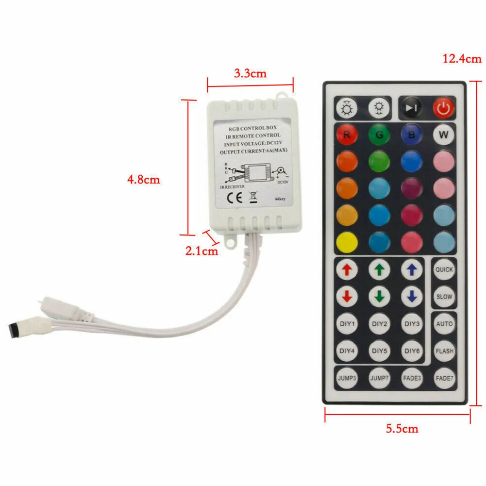 

OutPut Control Box Remote Controller 44 Keys IR 5050 Energy Efficient For 3528 Plastic RGB Control Box Strip Light