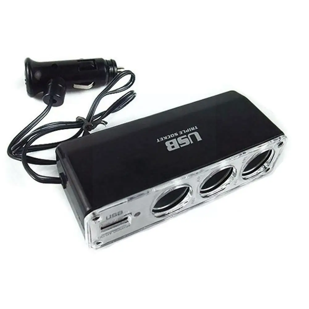 Multiprise pour prise Allume-cigare avec 4x USB + 3x 12/24 V, Chargeurs