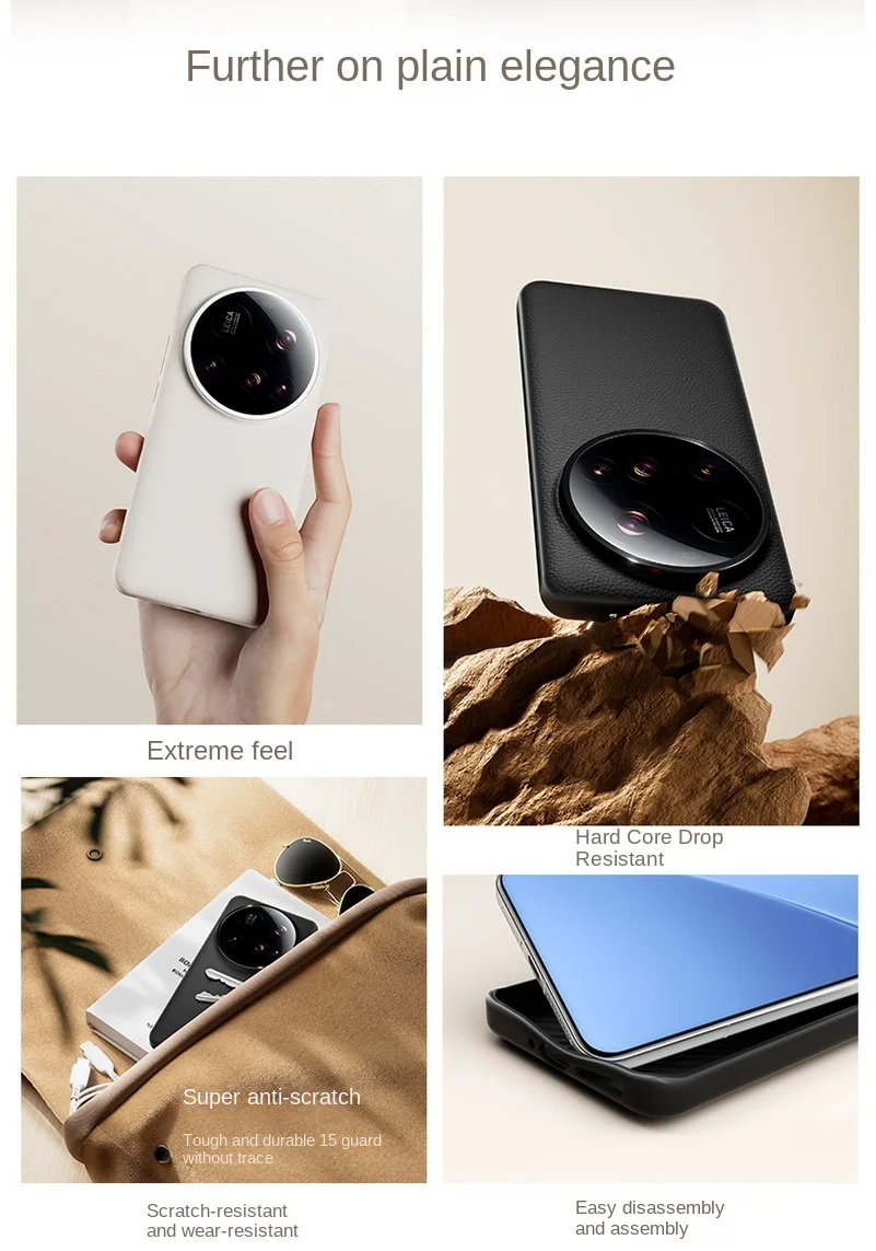 جلد عادي فاخر يرتفع فوق العدسة لحماية حافظة هاتف ا...