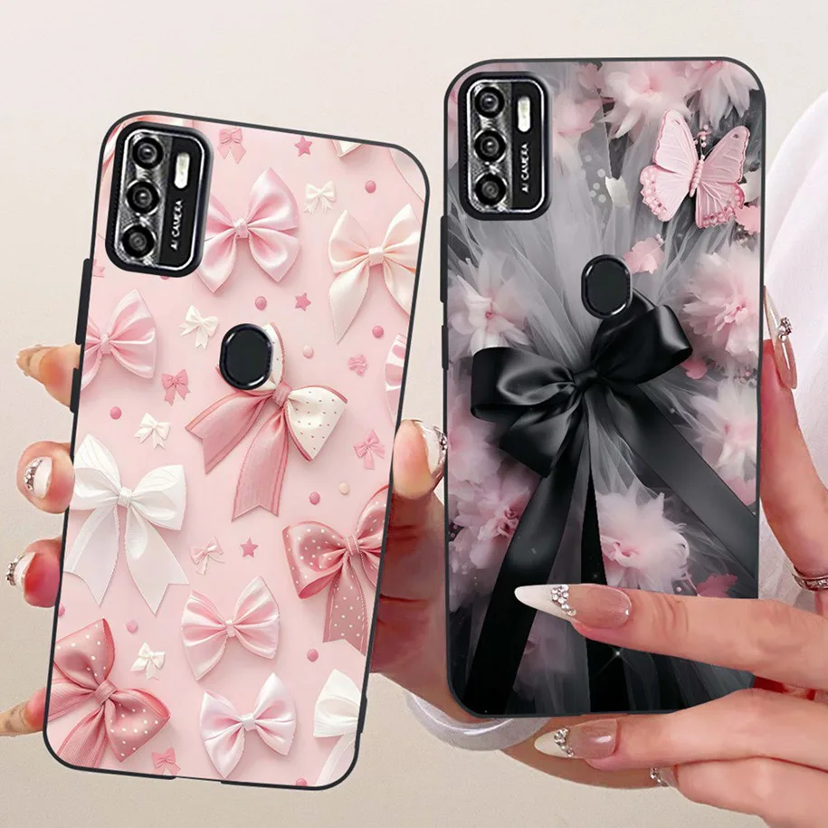 Floral Soft Black Silicone Bumper Phone Cover