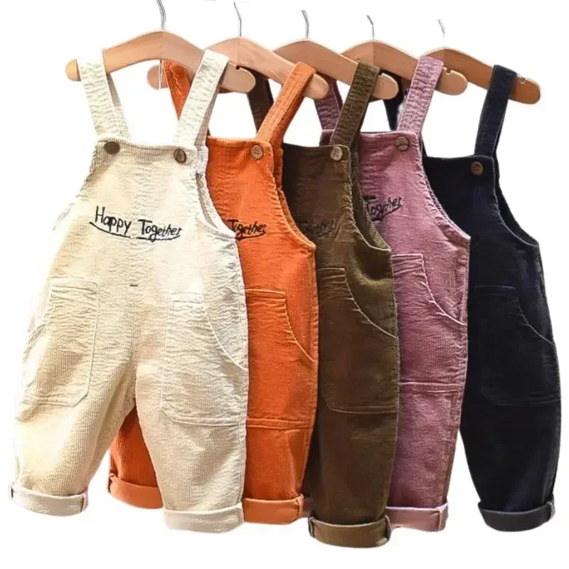 

2023 New Corduroy Overalls For Girls Autumn Toddler Baby Jumpsuits Kids Suspender Children Clothing Soft Trousers 1-4 Yrs