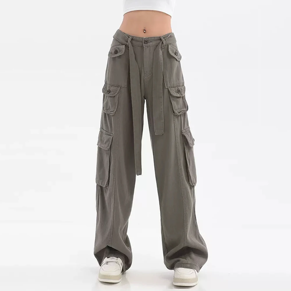 

2023 Y2K Parachute Pants Women Hippie Streetwear Oversize Pockets Cargo Trousers Harajuku Techwear Wide Pantalones Cuteandpsy