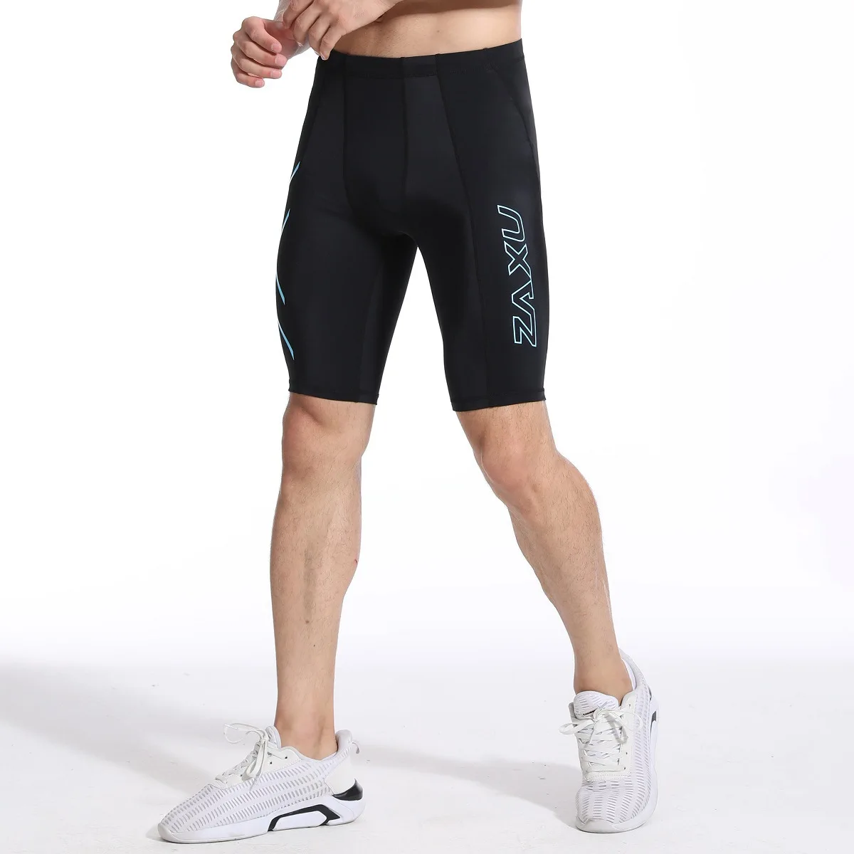 Men Cycling Cropped Pants Moisture Wicking Breathable Gel Padded Bike Active Wear Sweatpants