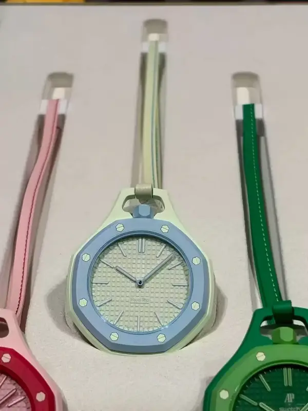 New Pocket Watch Pendant Men's and Women's Colored Candy Octagonal Quartz Movement Leather Lanyard Casual Fashion Style Gift - Image 12