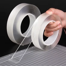 

1Roll Double Sided Tape Transparent Nano Tapes Waterproof Self Adhesive Wall Sticker for Bathroom Kitchen Home Office Supplies