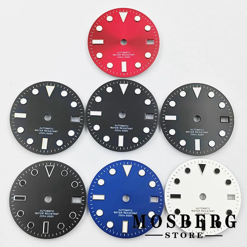 Luminous Multi-Color Watch Dial with Date Window - 28.5mm