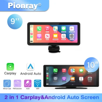 Pionray Pantalla CarPlay portátil universal de 9/10 pulgadas con Android Auto para coche, radio de coche, video, pantalla CarPlay inalámbrica para Apple 1