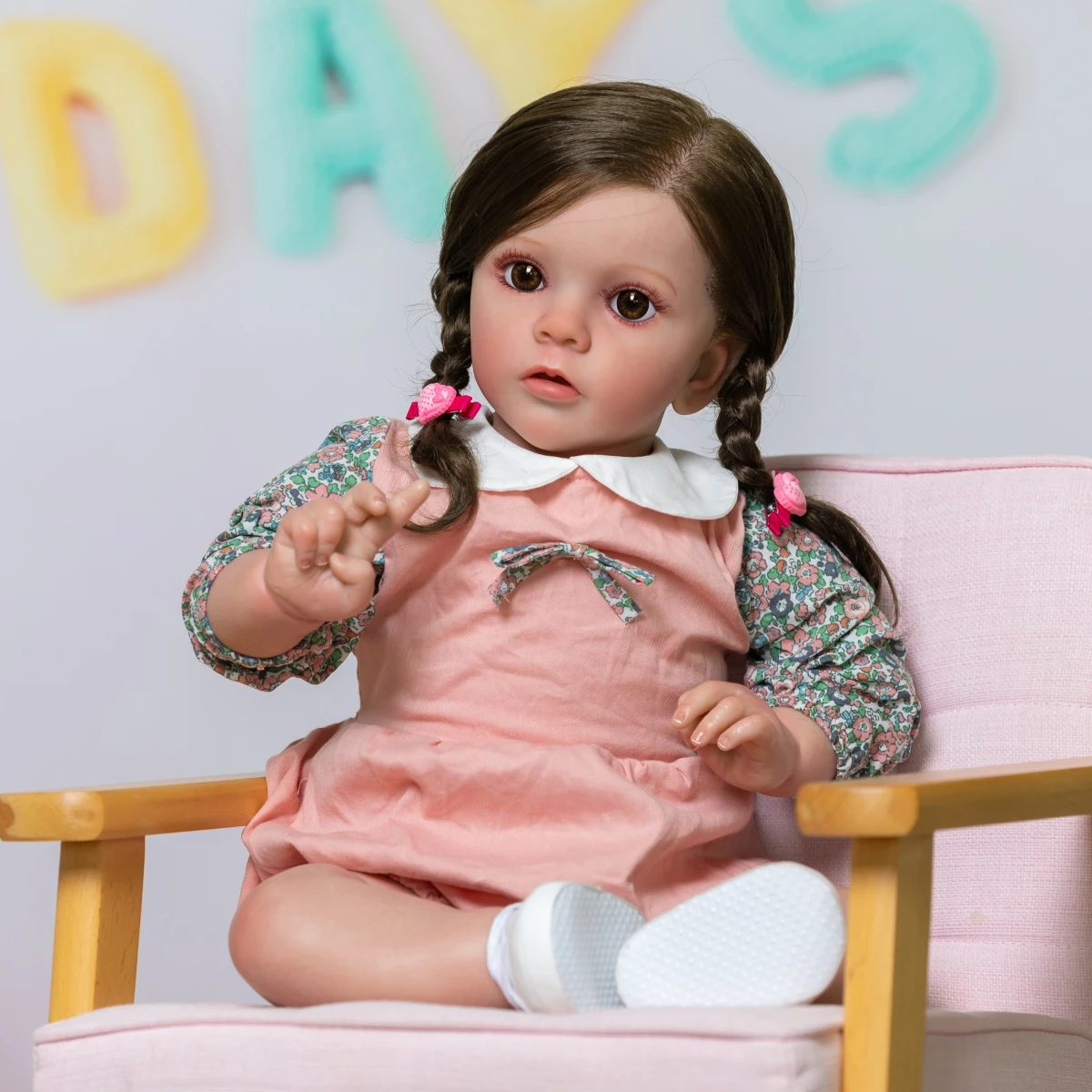 

60CM 3D-Paint Skin Soft Silicone Reborn Baby Doll Missy Girl Realistic Princess Toddler Art Doll With Vascular Vein Dress Up