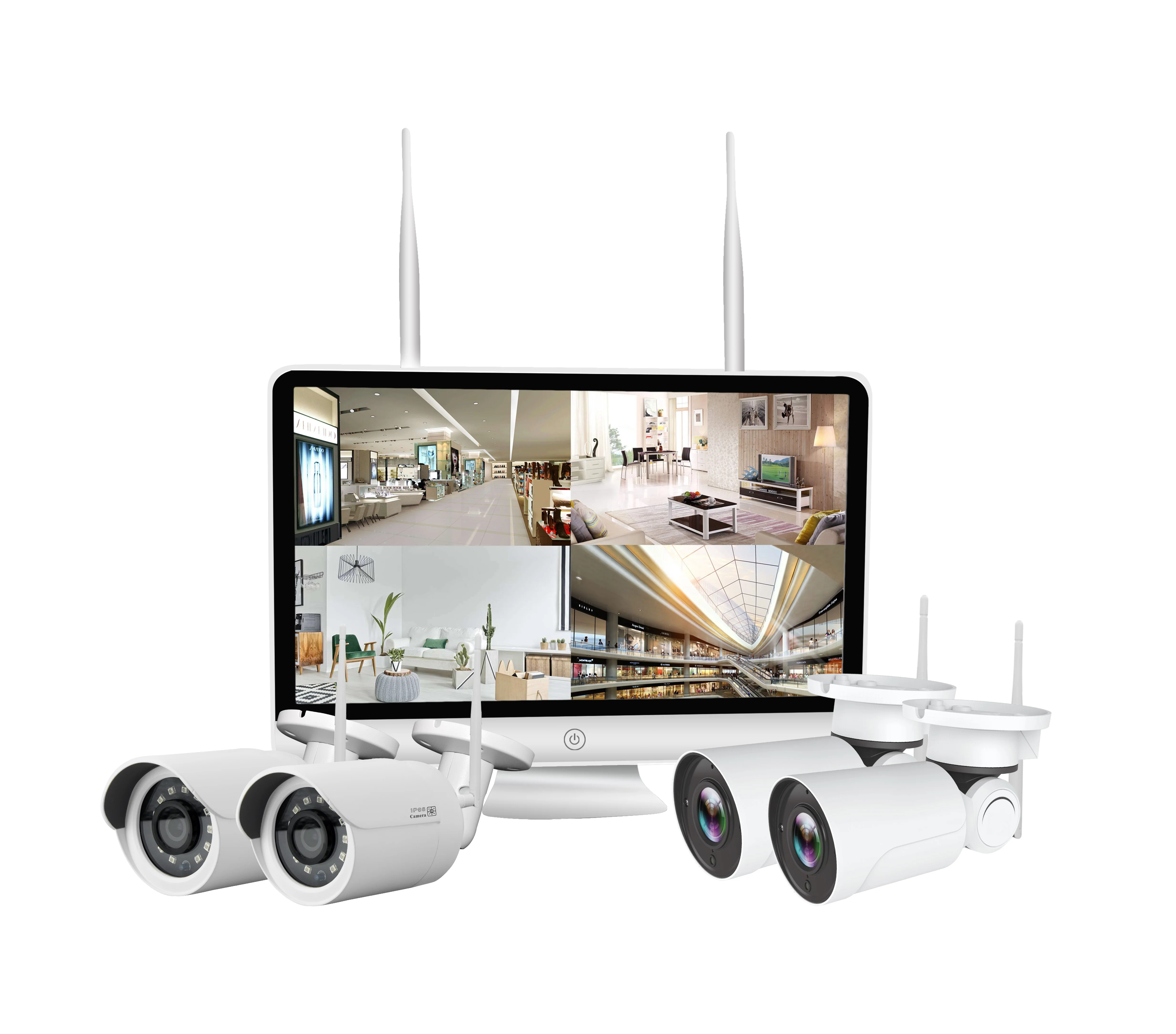 

3mp hd wifi home nvr kits 4ch with monitor hd wifi ip camera ptz wifi zoom home security ip wireless camera system
