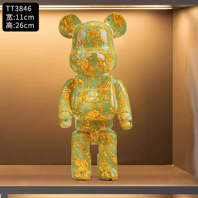 

Jadeite gold thread carved 27CM violent bear series living room and office desk decoration fashionable ornaments