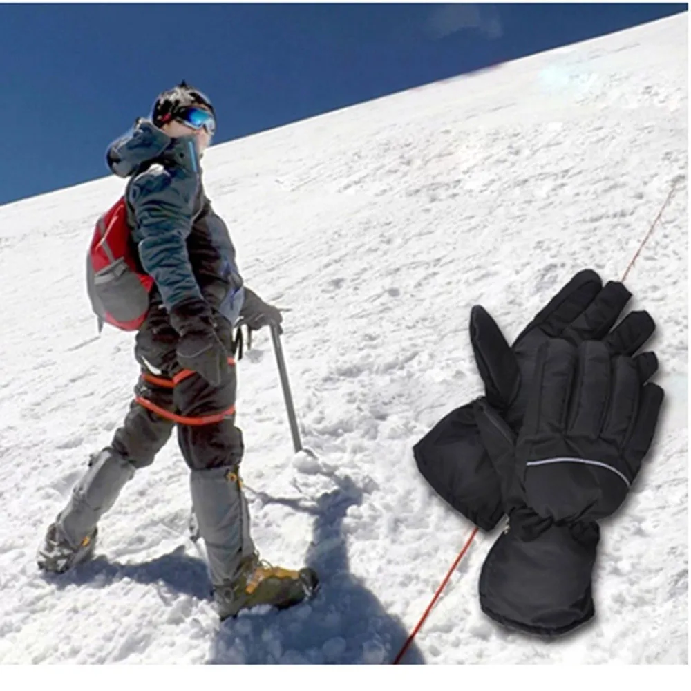 

Winter Warmer Electric Heated Gloves Hand Cycling Skiing Snowboard Gloves Thermal Rechargeable Battery Heating Ski Gloves 2022