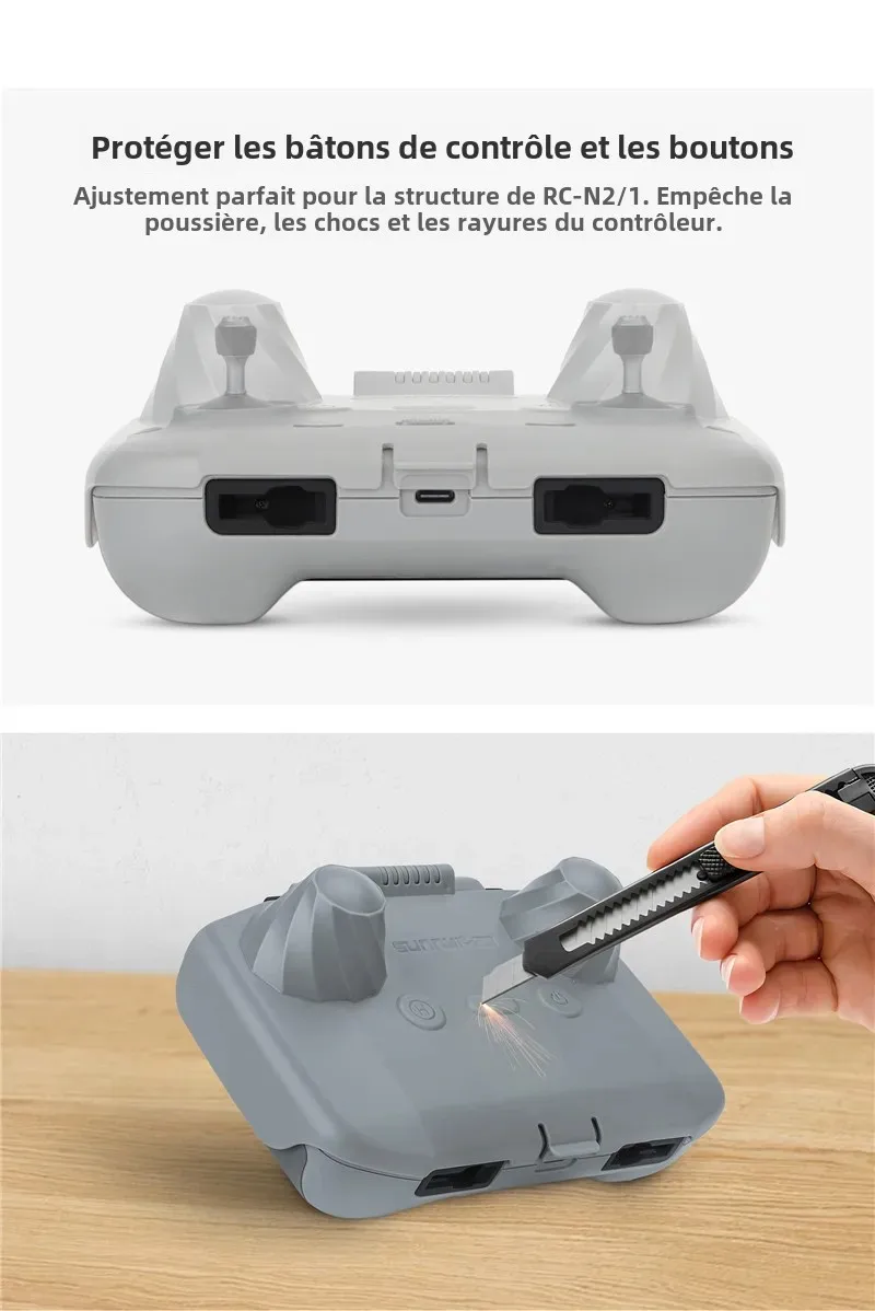 Housse de Protection Solaire 2-en-1 pour Télécommande DJI RC N1/N2/N3/N1C en position rangée, protégeant l'écran.