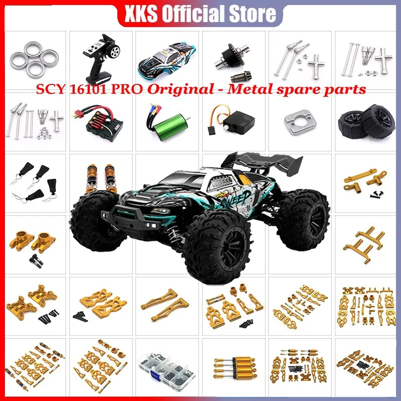 For SCY 16101 16102 16103 1/16 RC Parts Steering Servo Saver Complete Shock Absorber Bracket Shock Absorbers Rear Hub Carrier