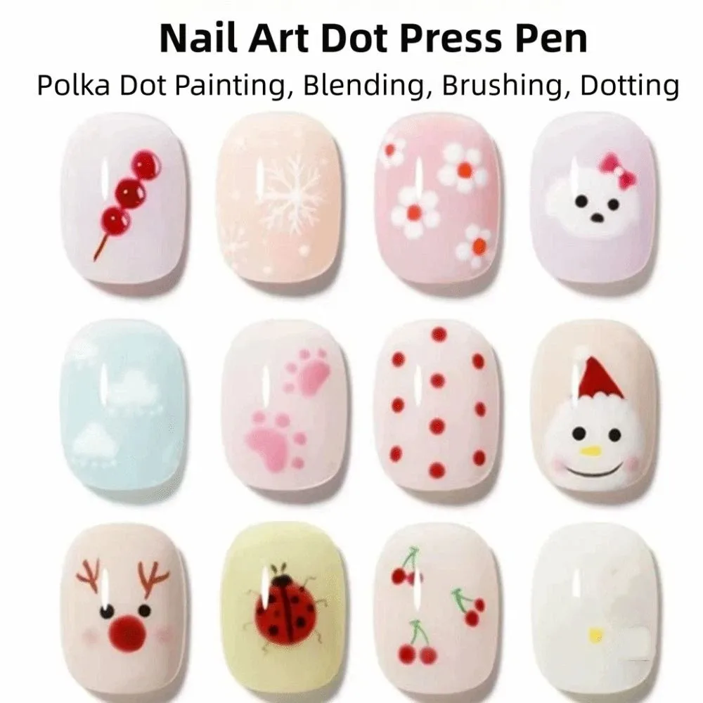 5-in-1 네일 아트 도팅 펜 DIY 0.8/1.0/1.6/2.0mm 네일 도트 페인트 펜 멀티팁 다양한 사이즈 네일 아트 볼펜