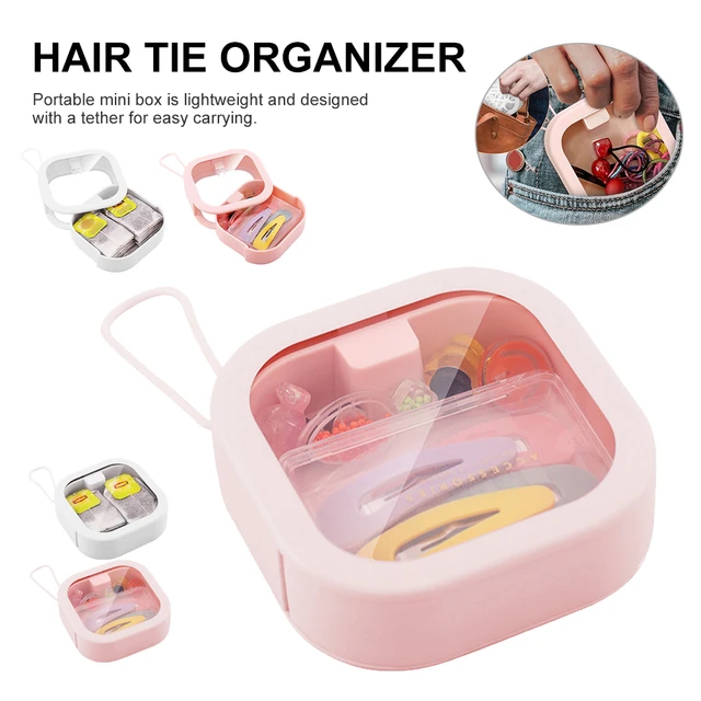 Hair Tie Organizer 4Pcs,Portable Travel Hair Accessories Organizer,Hair Tie  Holder Organizer,Cotton Swab Holder,Hair Tie Storage