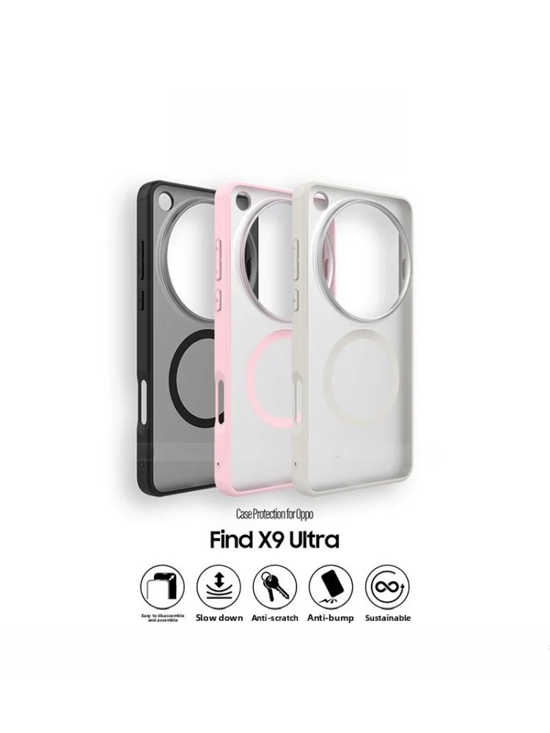 For OPPO Find X9 Ultra Magnetic Case Luxury Matte Skin Feel Acrylic Protective For Magsafe Wireless Charging Shockproof Funda 3