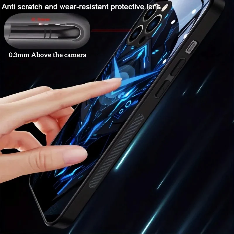 Luminous Geometry LED Phone Case with Voice Control Glow Shell