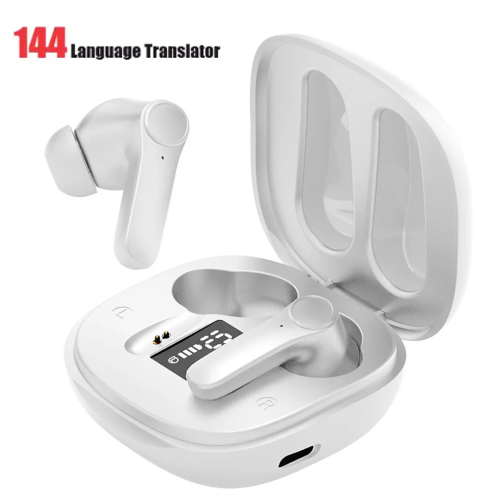 AI Real-time Language Translation Earphones Translator Earbuds 144 Languages Real Time AI Voice Translator Support Online