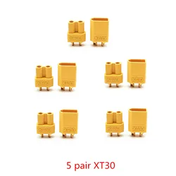 High-Performance XT60 Power Coupling Plugs for RC and Drone Applications (XT30 5 pairs)