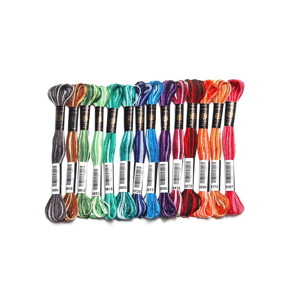 Multicolor Metallic Embroidery Thread Shiny Cross Stitch Floss