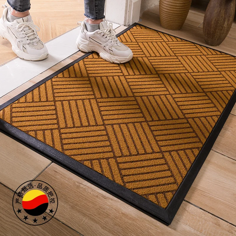 Black Rubber Door Mat  Honeycomb Style Doormat for Indoor Outdoor