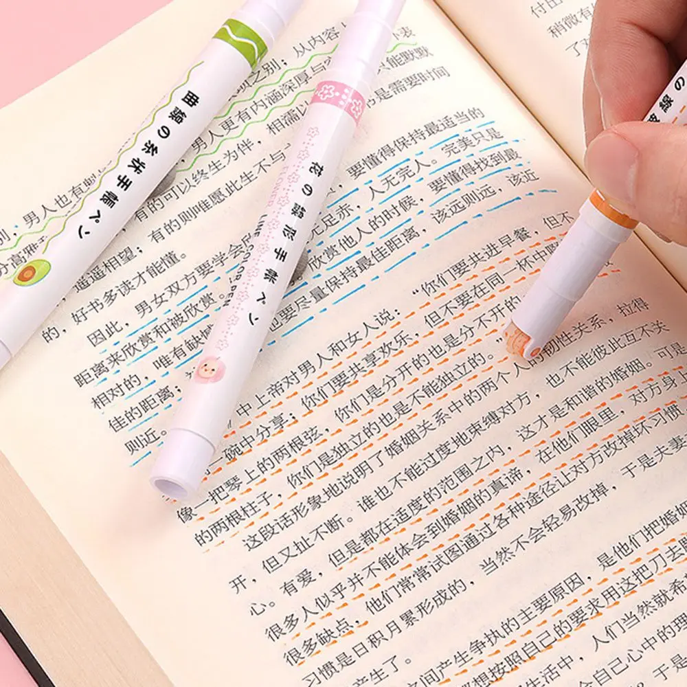 Highlighter Pen Marker Pen Highlighter Marker Flower Shape Pens 6Pcs Curve Highlighter Pen Flower-shaped Curve Line Highlighters Multiple Shapes Graffiti Markers Pen Roller Tip Art Stationery