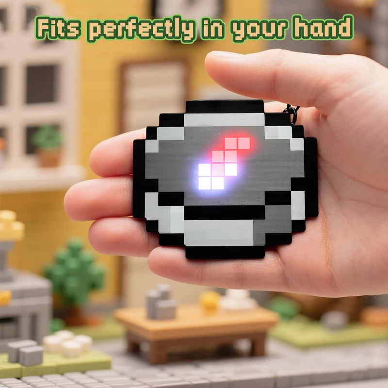 Creative 3D Kids Rechargeable Pixel Compass Keychain Cartoon Backpack Key chain Game Periphery Toys Birthday Gifts Office Parner