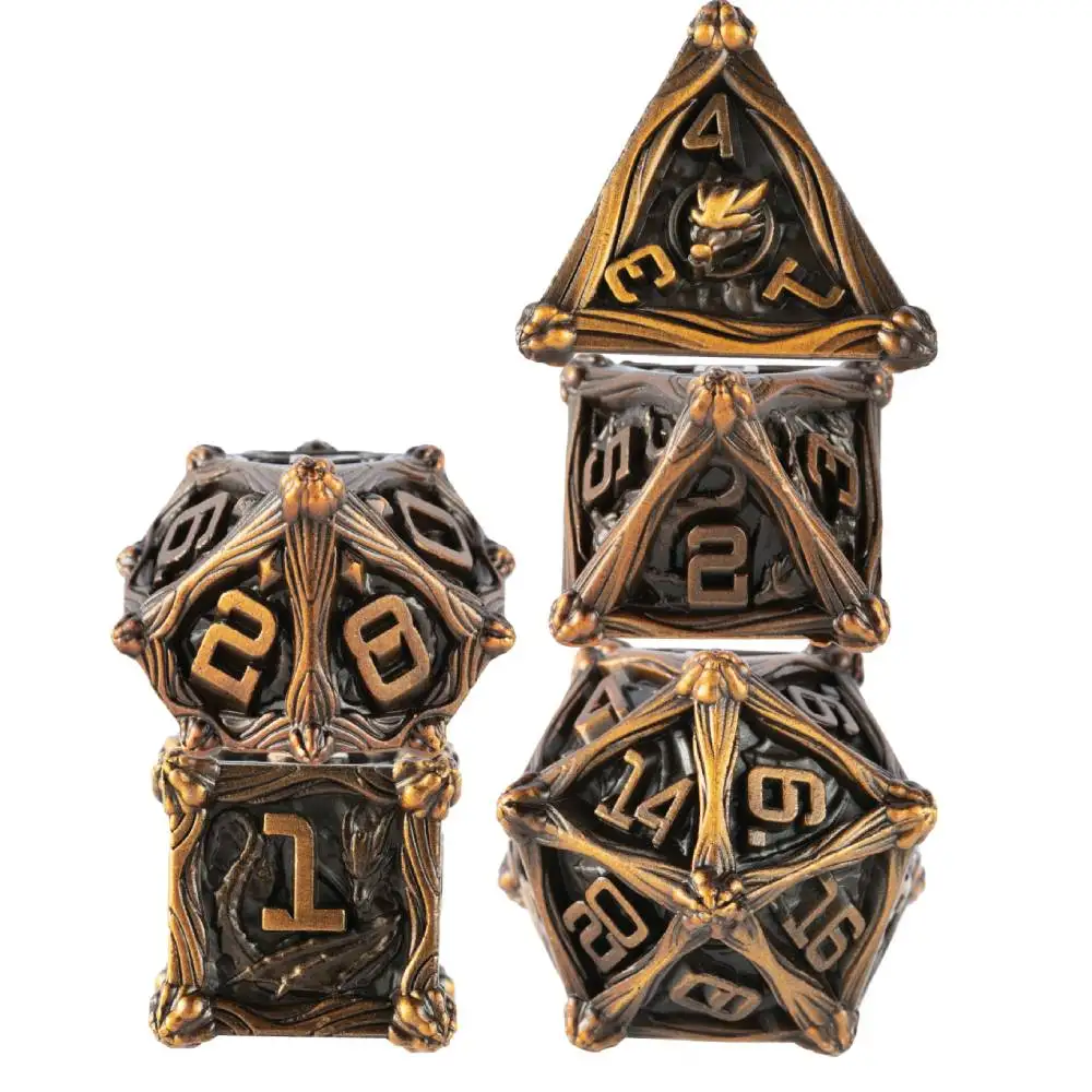 7PCS Polyhedral Metal DND dice, Role Playing Dice, Metal Dices Zinc Alloy for Dungeons and Dragons D&D RPG Dice D100 D20 D10 D6