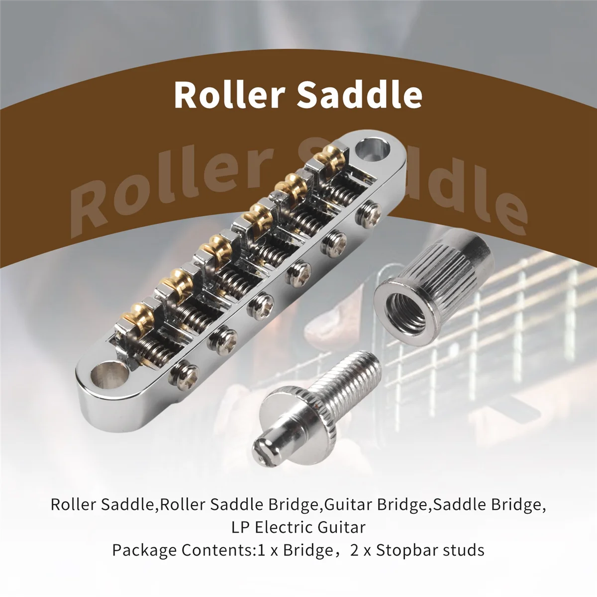 Silver Tune-O-Matic Electric Roller Saddle Bridge Lp Electric Guitar Bridge Made in Korea 6