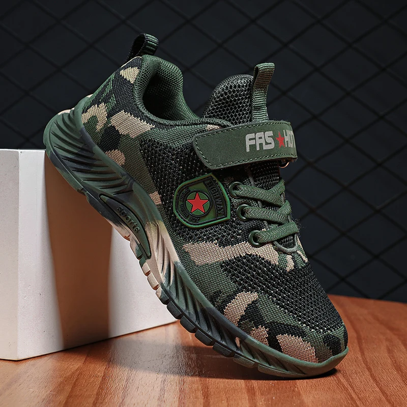 

Кроссовки Детские камуфляжные, дышащие сетчатые, модная спортивная повседневная удобная обувь для мальчиков и девочек