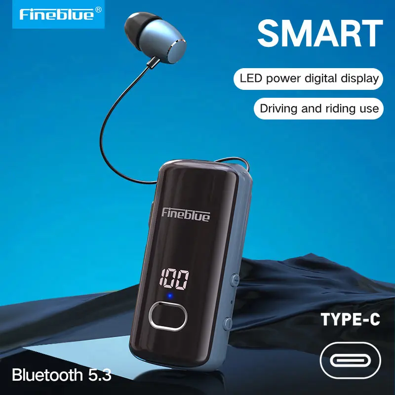 

Fineblue-Auriculares Inalámbricos F580, Dispositivo De Audio Con Clip, Lotus, Bluetooth 5,3, Micrófono, Pantalla De Alimentaci