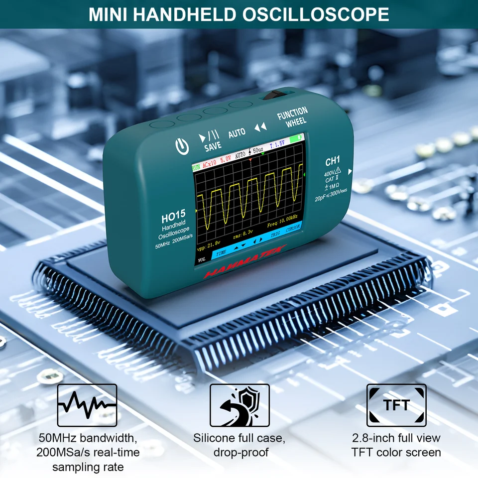 Hanmatek-ポータブルデジタルオシロスコープ,ディスプレイ