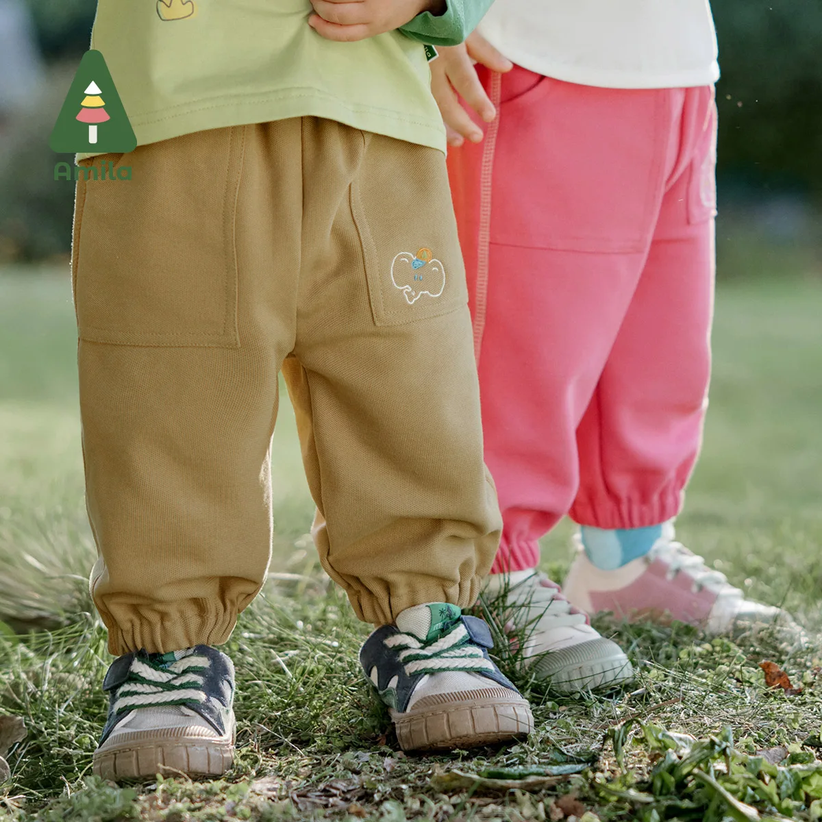 Amila Baby Pants Spring New Solid Color Breathable Comfortable Versatile Girls & Boys Sweatpants