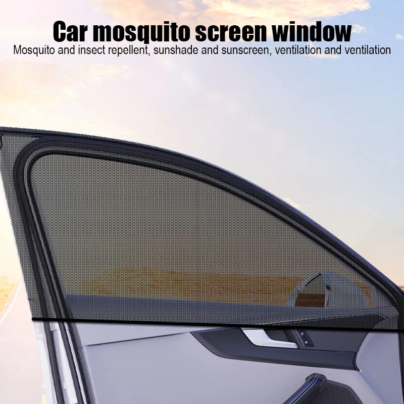 

2 Pcs Car Sunshade Front Window Rear Window Mosquito Net Window Sunscreen Window Screen Privacy Guard Uv Isolation Cover