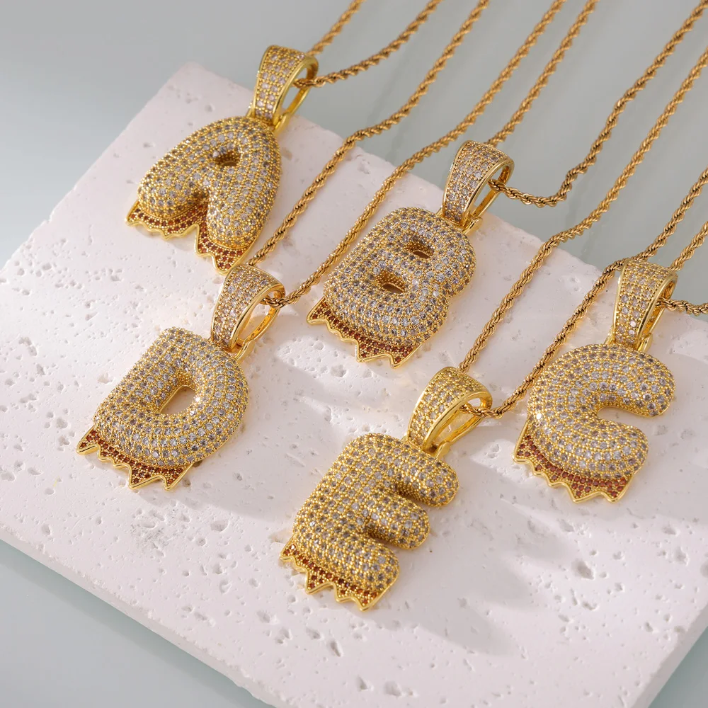 

Роскошные Подвески в виде букв алфавита с 26 буквами из фианита и меди для женщин, Винтажные Ювелирные изделия из нержавеющей стали с цирконом