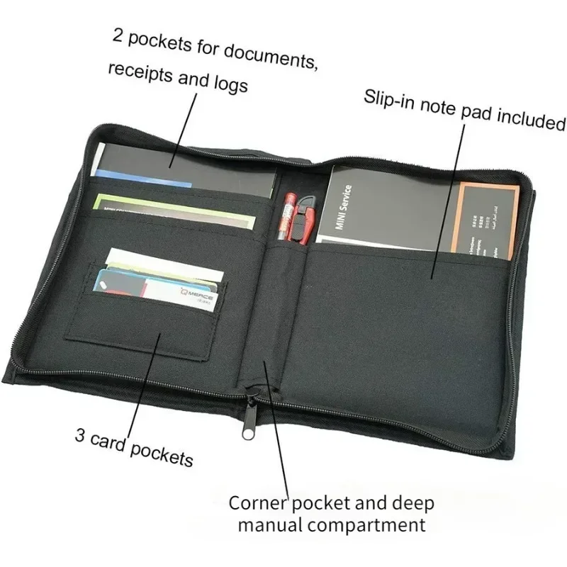 Car Interior Supplies Oxford Cloth Multi-pocket Portable Document Storage Bag Glove Box Manual Registration Card Storage Bag